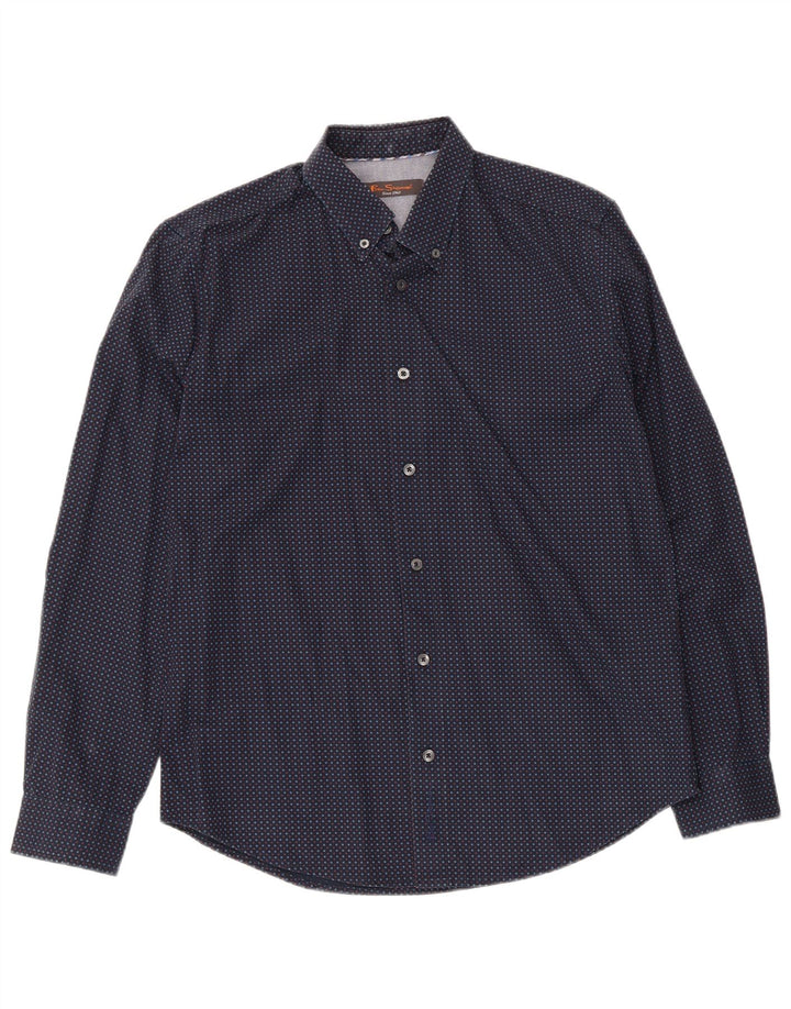 Ben Sherman Herrenhemd aus Baumwolle in mittlerer Marineblau-Optik
