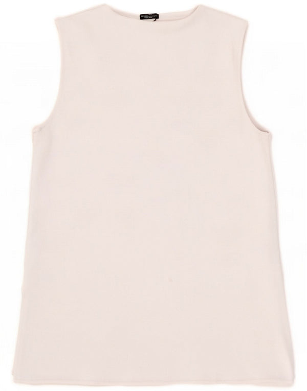 Zara Damen Weste Top UK 10 Small Weiß Polyester