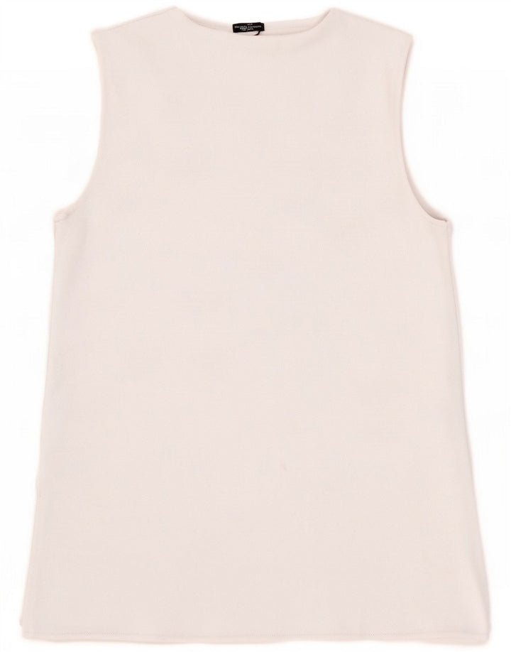 Zara Damen Weste Top UK 10 Small Weiß Polyester