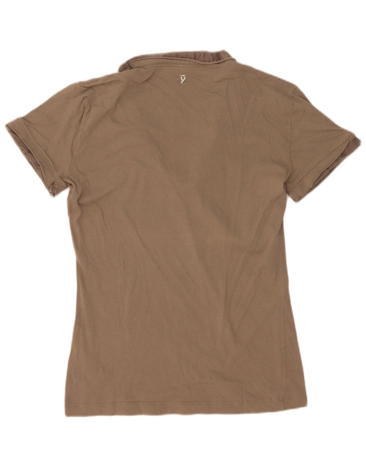 Dondup Damen T-Shirt Top UK 12 Medium Khaki Baumwolle