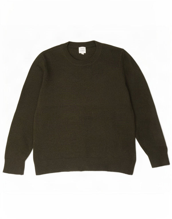 John Lewis Damen-Pullover mit Rundhalsausschnitt, Gr. 18, XL, Khaki, Merinowolle