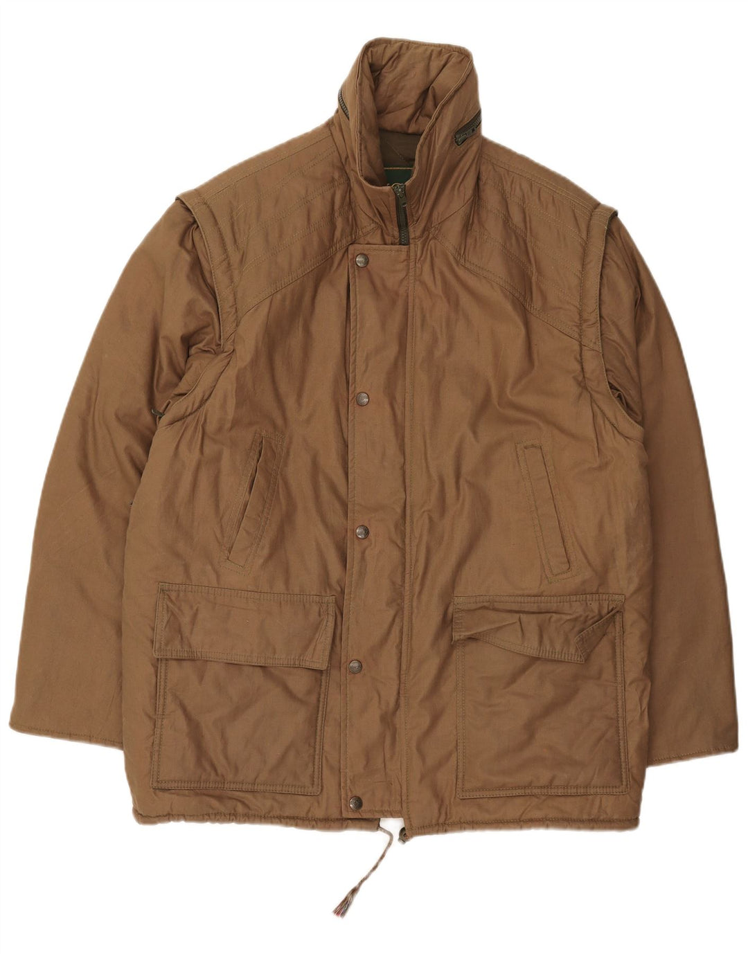 Vintage gepolsterte Herrenjacke mit Kapuze IT 52 XL Khaki
