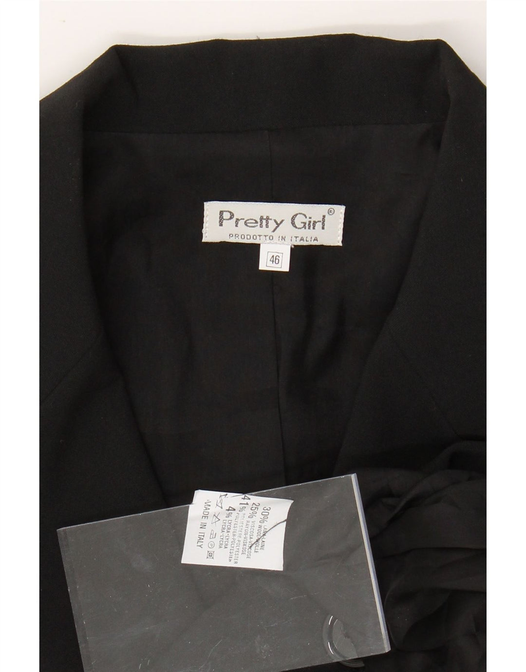 VINTAGE Damen Longline 3-Knopf-Blazerjacke IT 46 Großes schwarzes Polyester