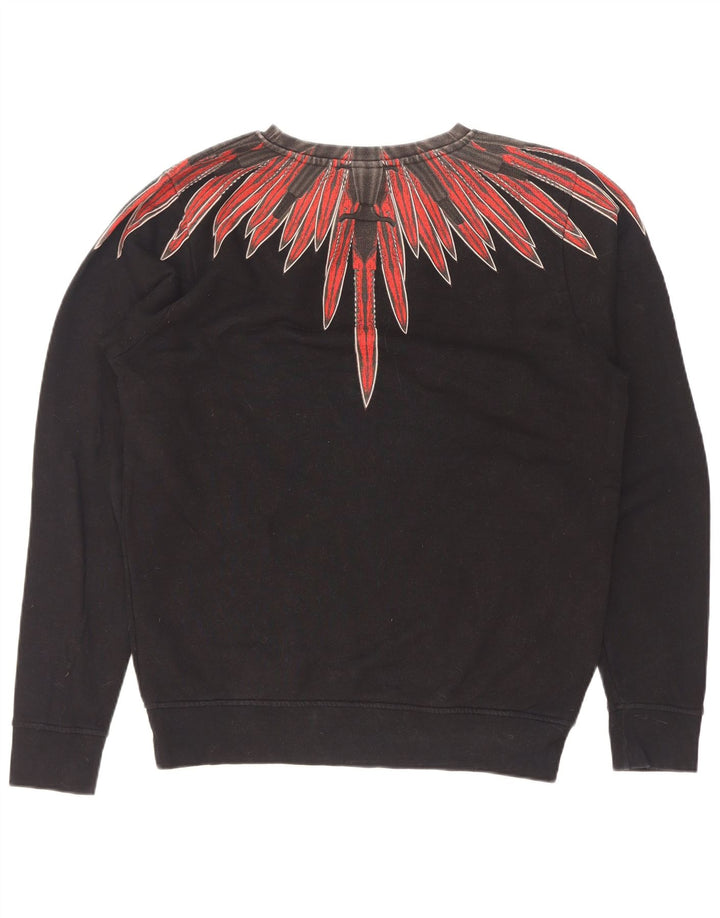 Marcelo Burlon Herren-Sweatshirt mit abstraktem Muster, XS, schwarze Baumwolle
