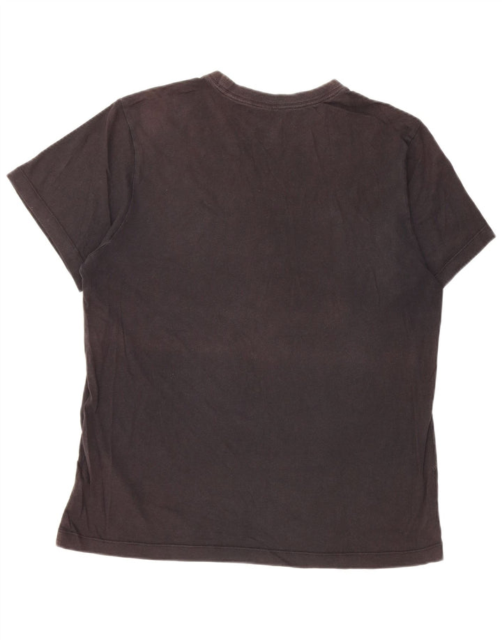 Nike Womens Graphic T-Shirt Top UK 14 Mittelschwarze Baumwolle