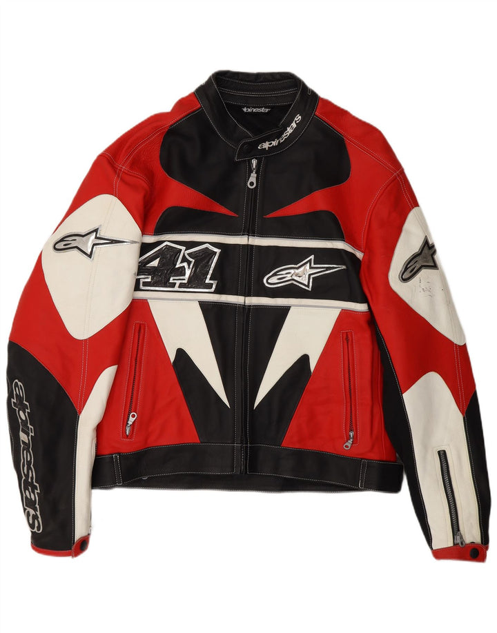 Alpinestars Herren Graphic Racing Jacke UK 38 Mittelroter Colourblock Biker