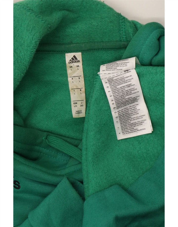 Adidas Herren Kapuzenpullover, groß, türkisfarbene Baumwolle