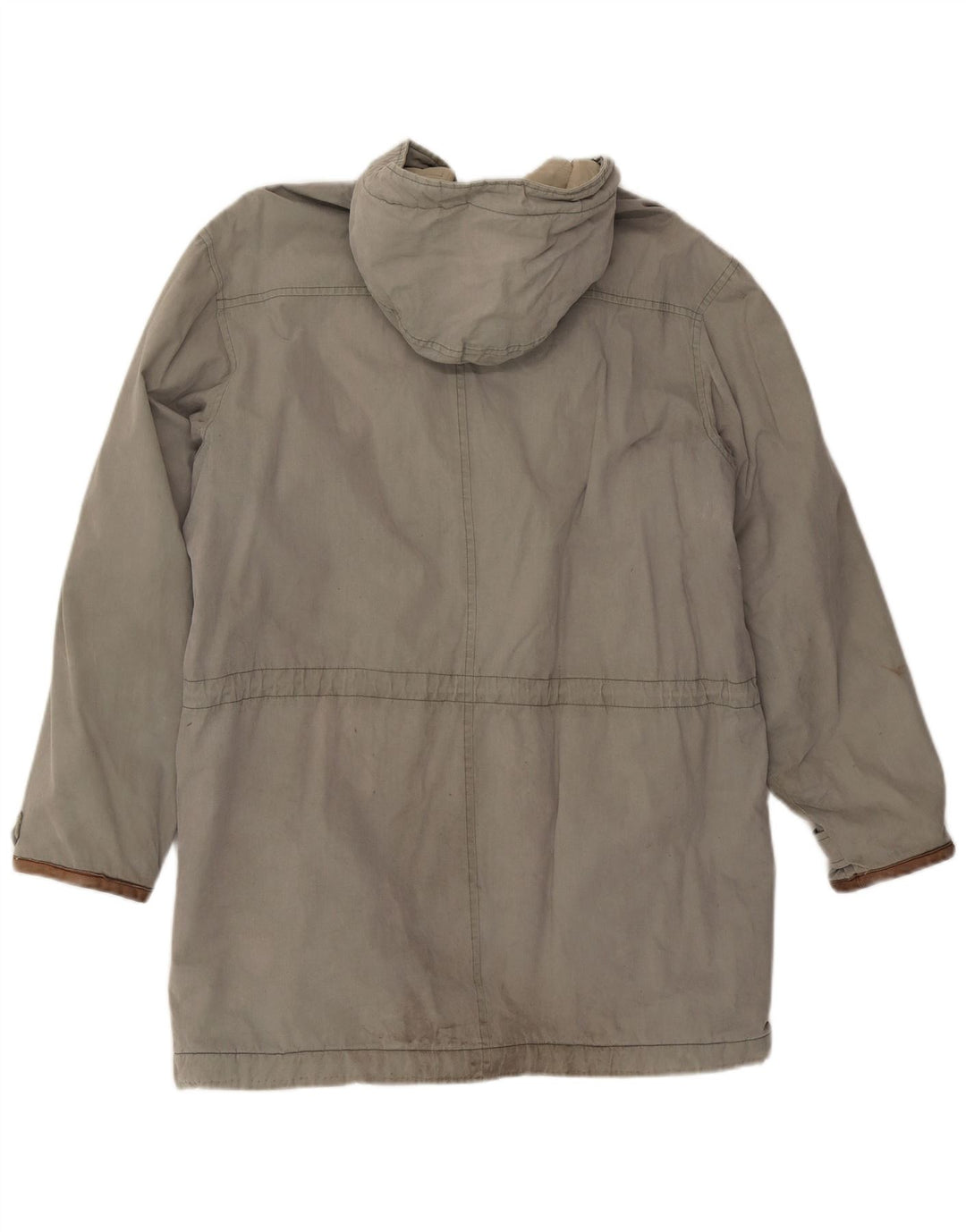 TIMBERLAND Herren-Windbreaker-Mantel mit Kapuze, UK 38, mittelgraue Baumwolle