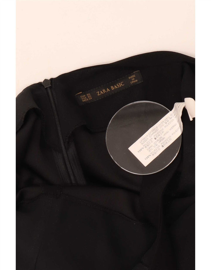 Zara Damen Neckholder-Kleid UK 6 XS Schwarz Polyester