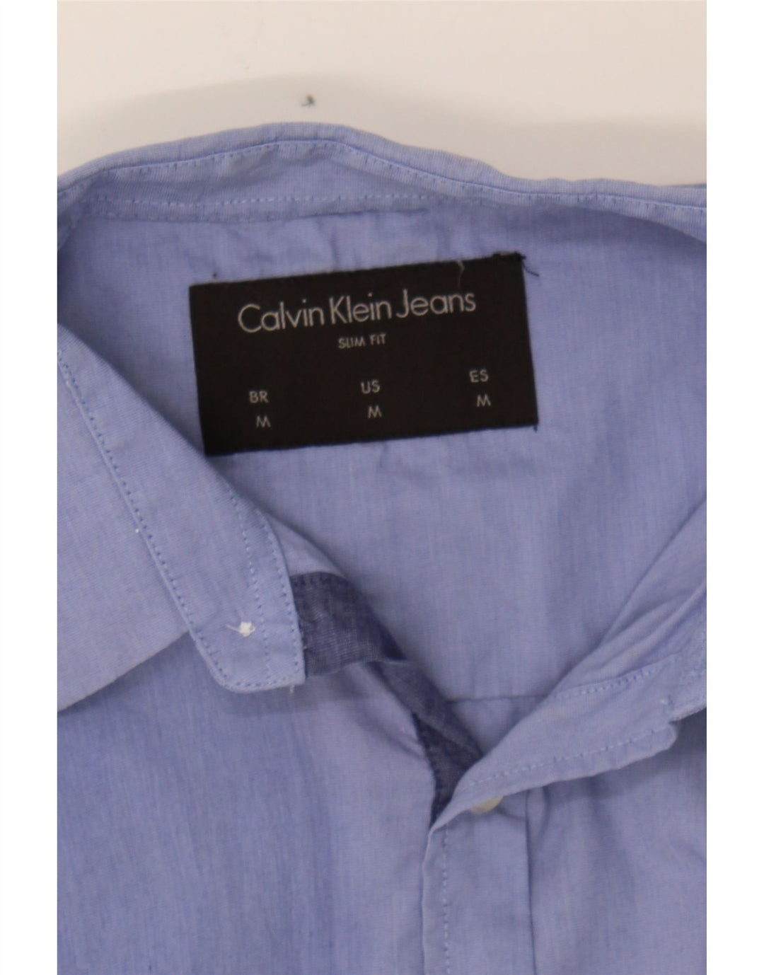 CALVIN KLEIN Mens Slim Fit Shirt Medium Blue Cotton Vintage Calvin Klein and Second-Hand Calvin Klein from Messina Hembry 