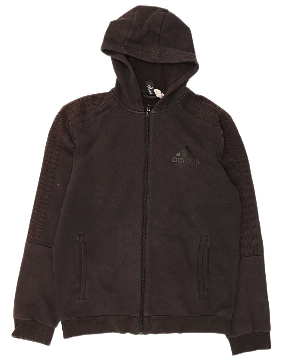 ADIDAS Herren-Kapuzenpullover mit Reißverschluss, mittelschwarz, Baumwolle