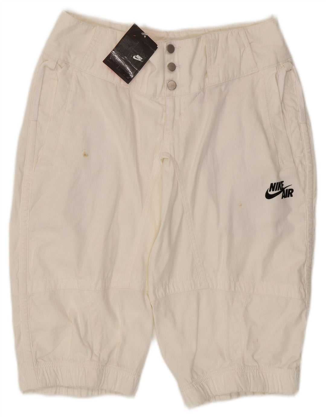 NIKE Damen Chino-Shorts, UK 8, Größe S, W30, weiße Baumwolle