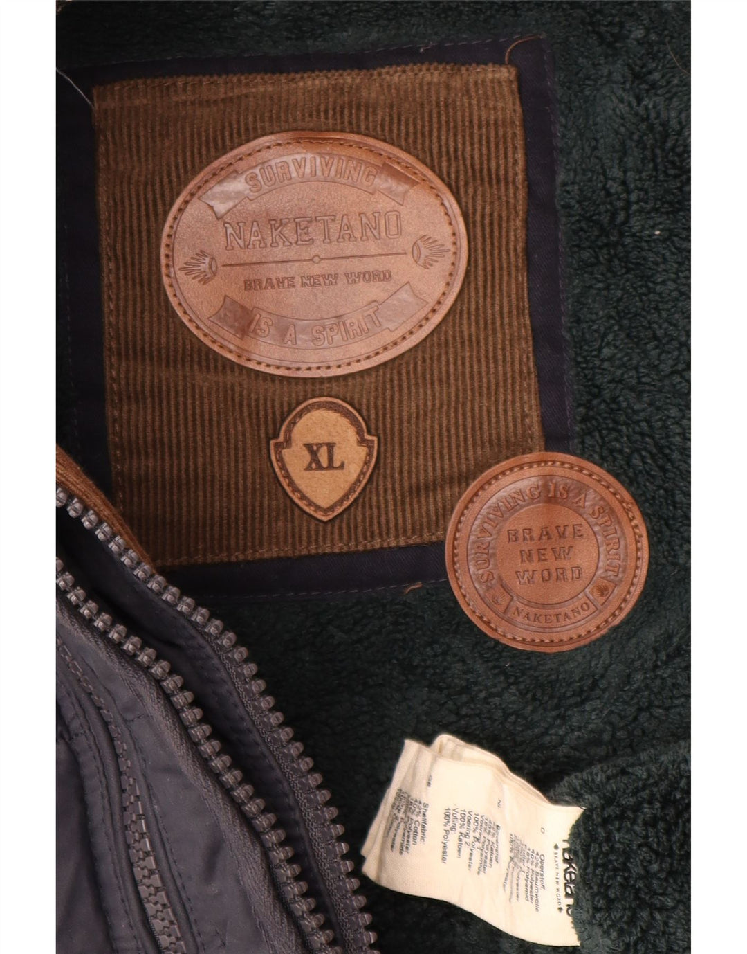 NAKETANO Wattierte Damen-Weste mit Kapuze, UK 18, XL, Marineblau, Polyester