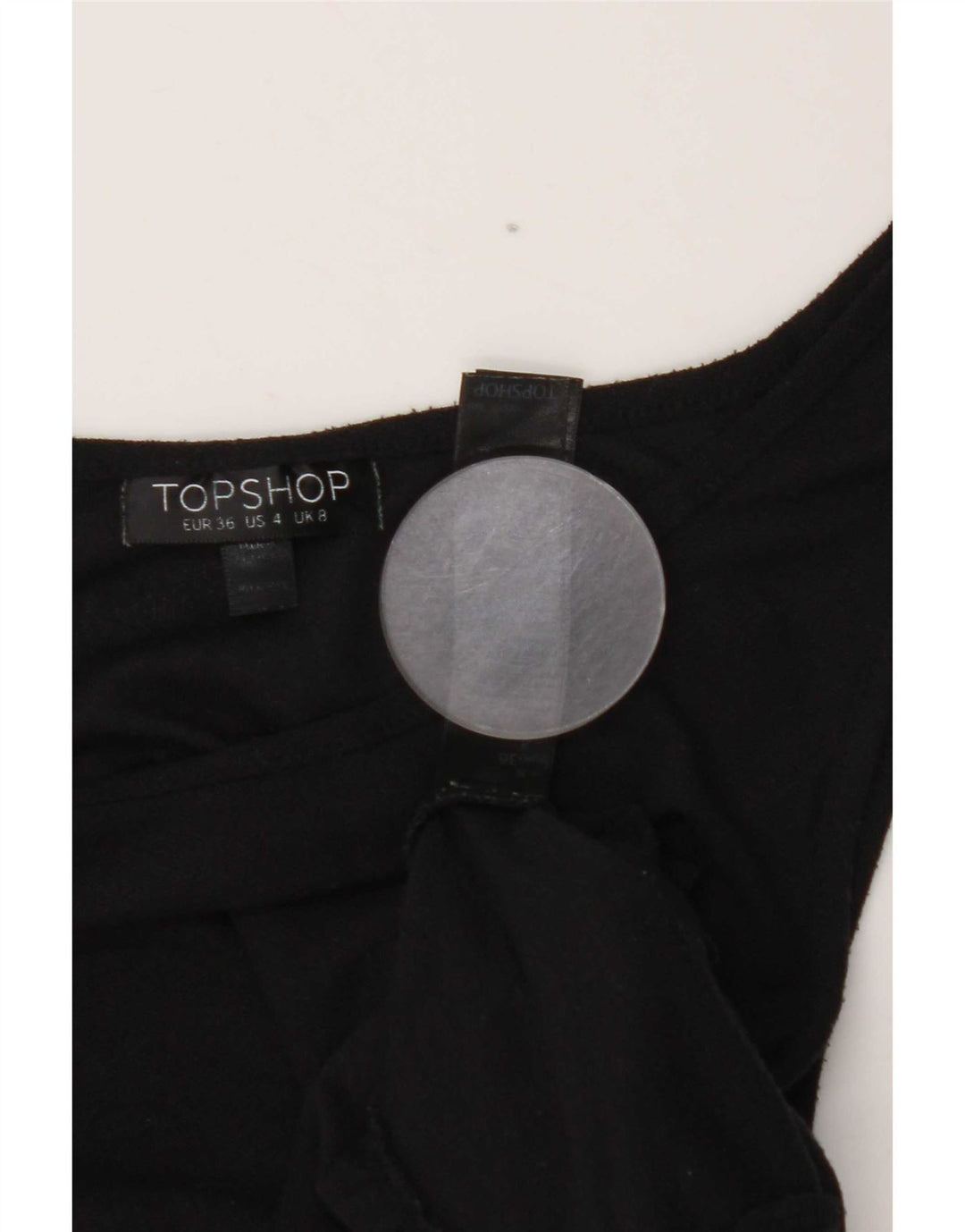 Topshop Damen-Trägershirt UK 8 Small Schwarz Polyester