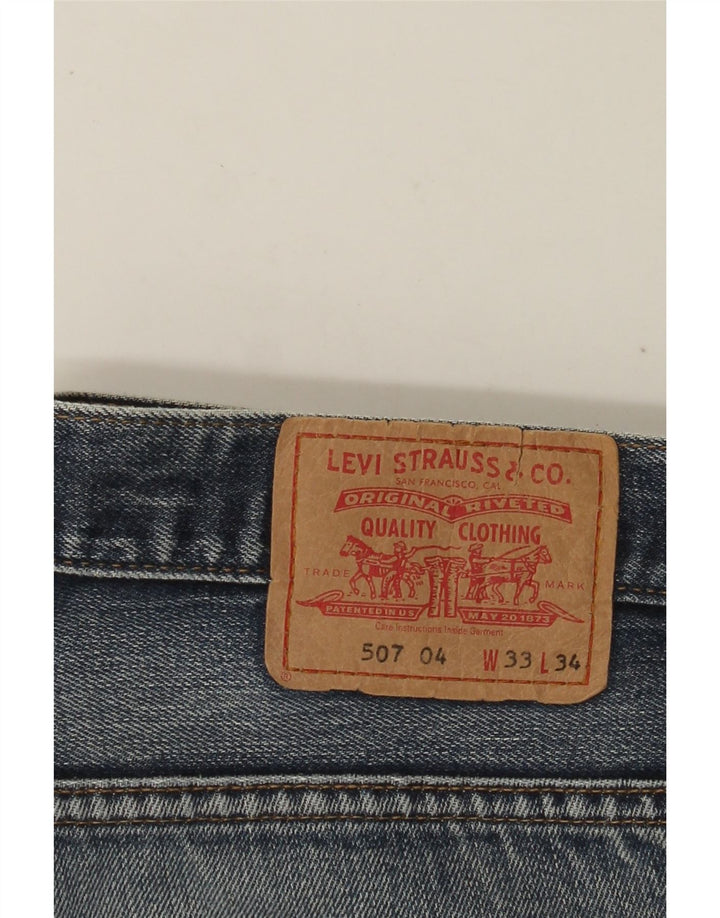 LEVI'S Herren 507 Denim Shorts W33 Mittelblaue Baumwolle