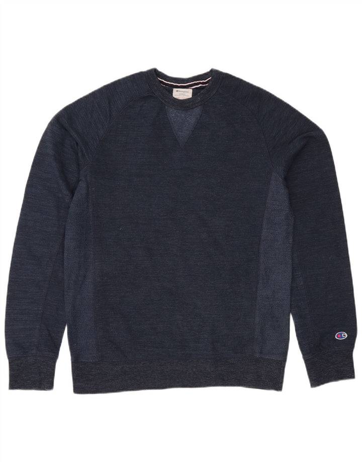 CHAMPION Mens Sweatshirt Jumper Small Navy Blue Cotton