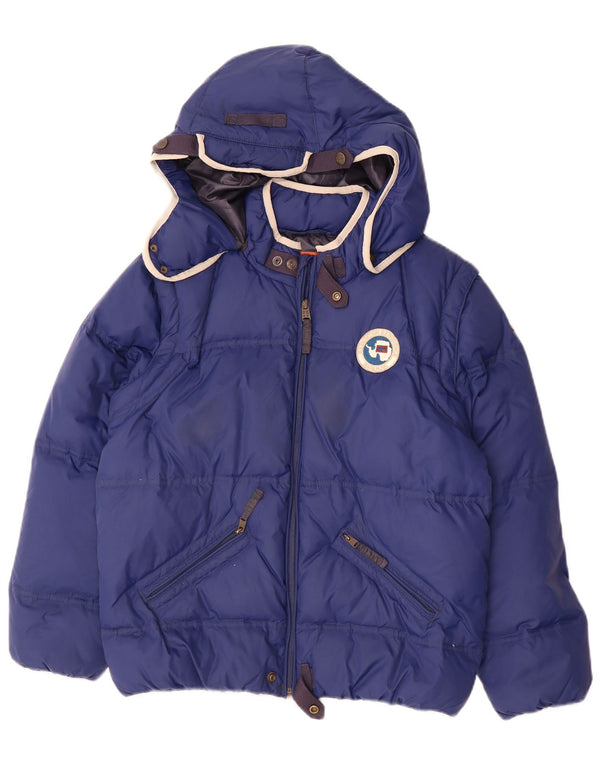 NAPAPIJRI Wattierte Jacke für Jungen mit Kapuze, 13–14 Jahre, marineblaues Polyamid