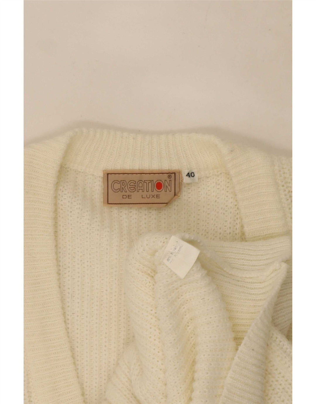 Vintage Damen Cardigan Pullover EU 40 Mittelweiß Polyacryl