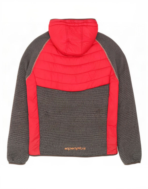 Alpenplus Damen-Sherpa-Fleecejacke mit Kapuze, UK 18, XL, Rot, Farbblock