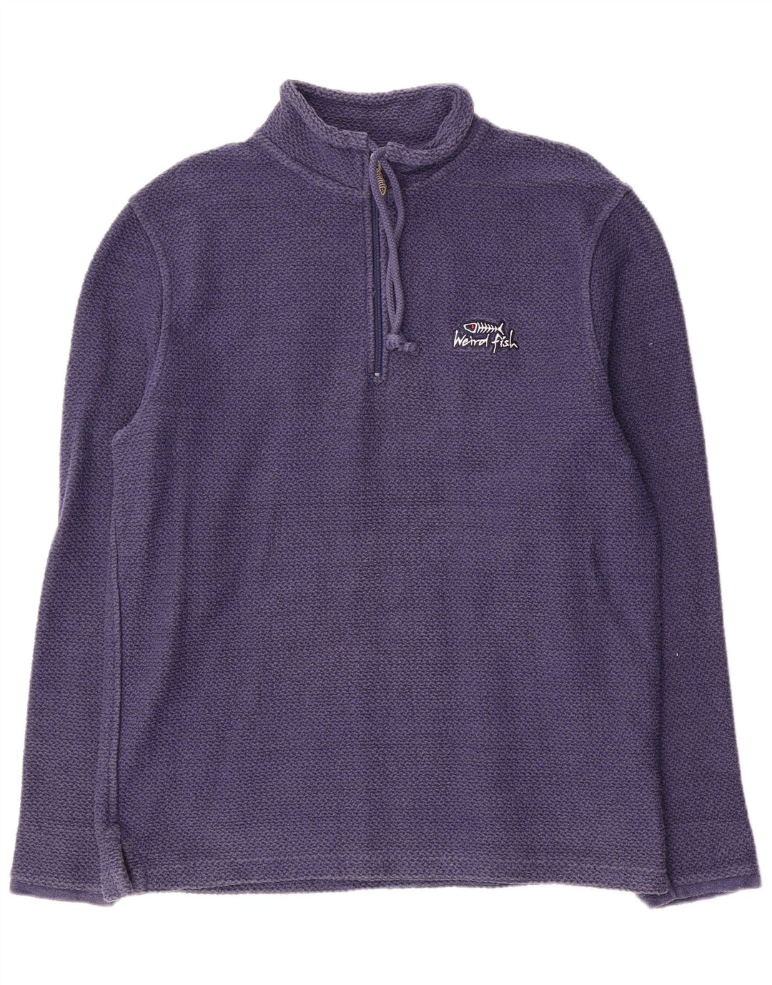 Weird Fish Herren-Sweatshirt mit Reißverschluss am Hals, groß, marineblau, Baumwolle