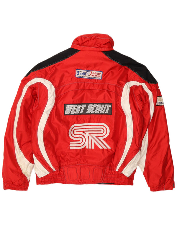 West Scout Herren-Skijacke mit Grafik, UK 40, Größe L, rotes Colourblock-Nylon