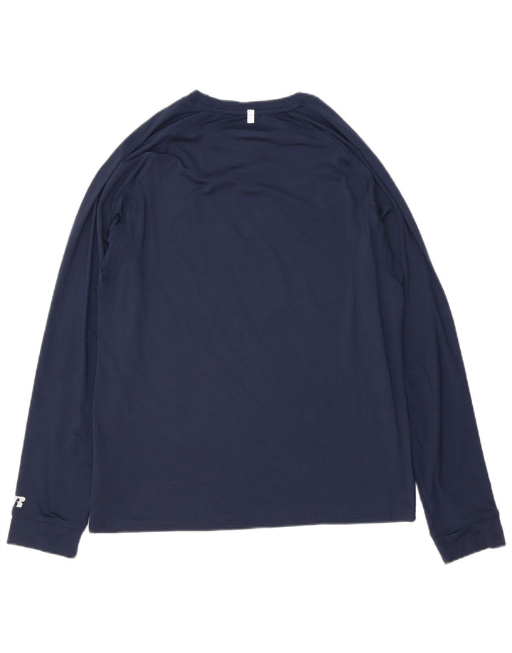 RUSSELL ATHLETIC Herren Top Langarm UK 38/40 Mittel Marineblau Polyester