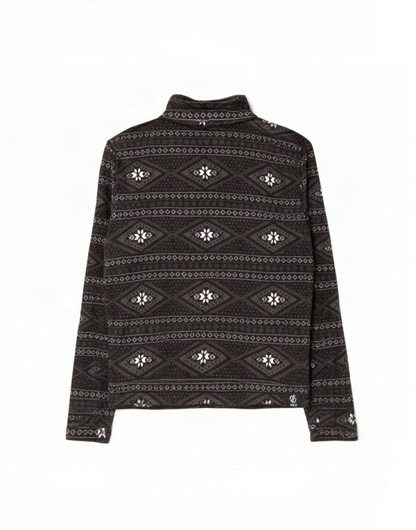 Dare 2b Damen-Fleecepullover mit Reißverschluss am Hals, UK 12, Mittelschwarz, Fair Isle