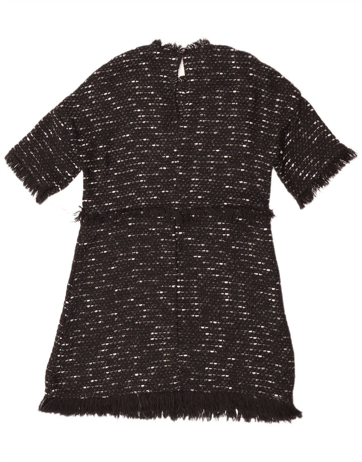 Zara Damen Pulloverkleid UK 12 Medium Schwarz meliert