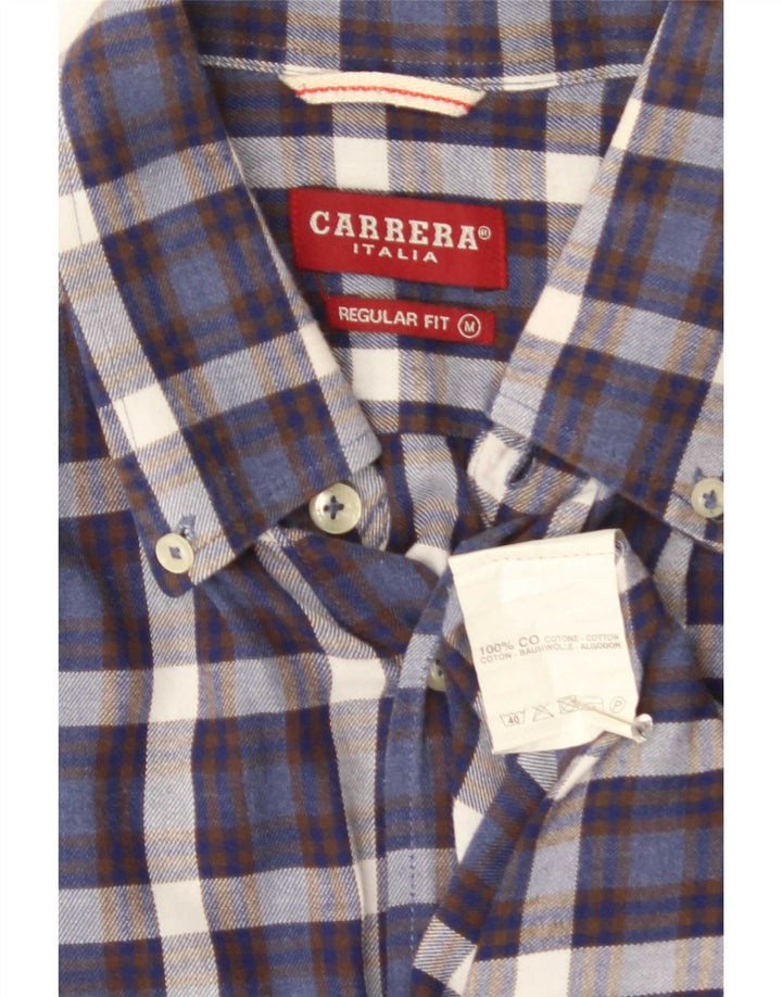 Carrera Herren-Flanellhemd mit normaler Passform, mittlere marineblaue Karo-Baumwolle