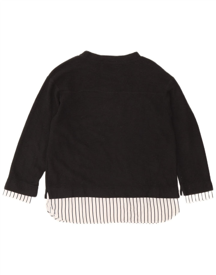 Zara Damen-Oberteil mit Grafik, übergroß, langärmlig, UK 10, Größe S, Grau, Polyester