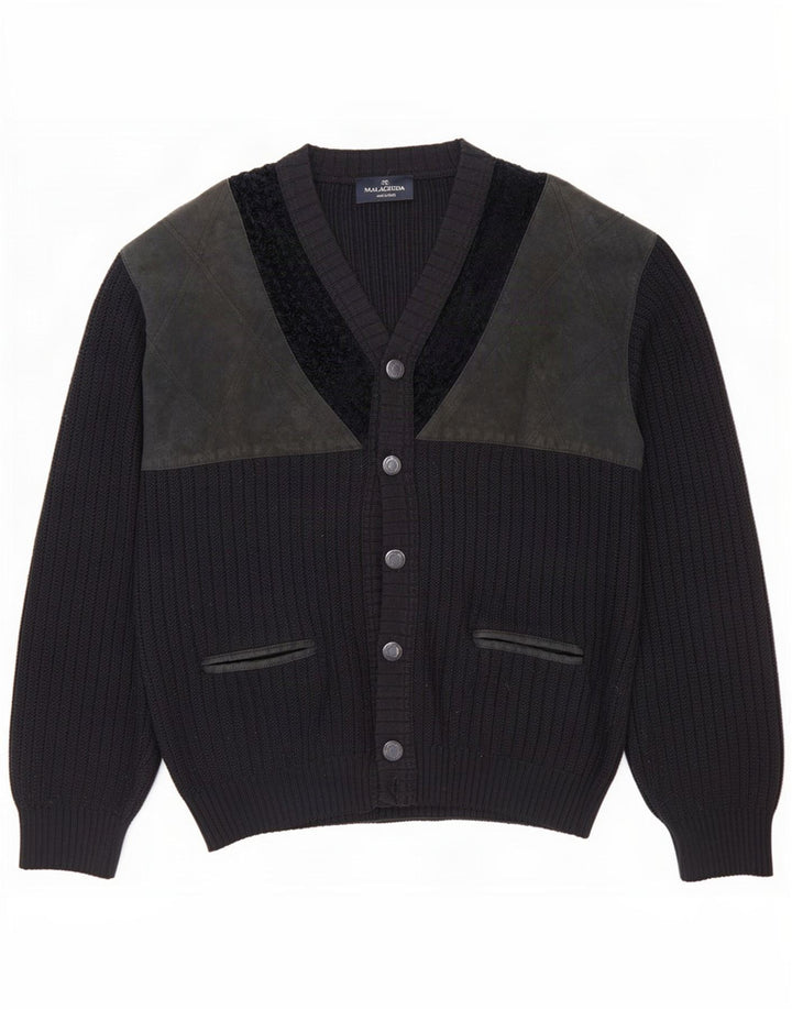 Malagrida Herren-Strickjacke, mittlerer Marineblau-Farbblock