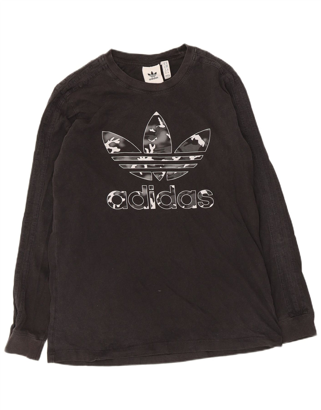 Adidas Herren Graphic Top Langarm Mittelschwarz Baumwolle