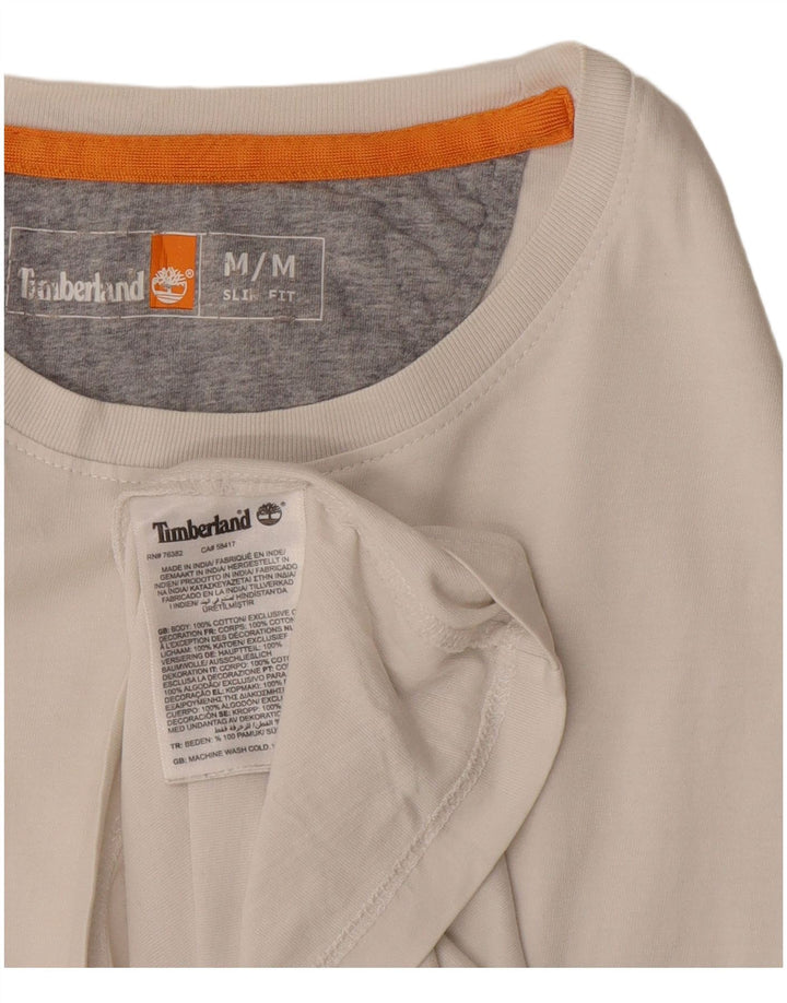 Timberland Slim Fit T-Shirt-Oberteil für Herren aus mittelweißer Baumwolle