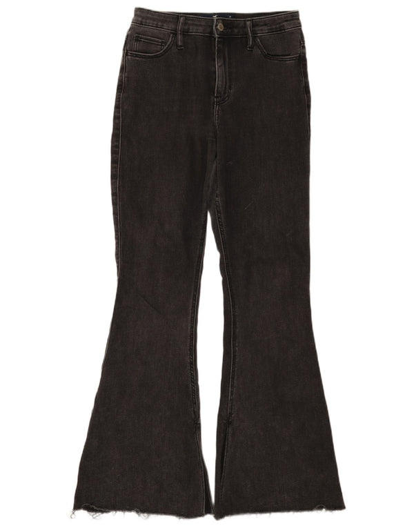 Hollister Damen High Rise Flared Jeans W27 L31 Schwarze Baumwolle