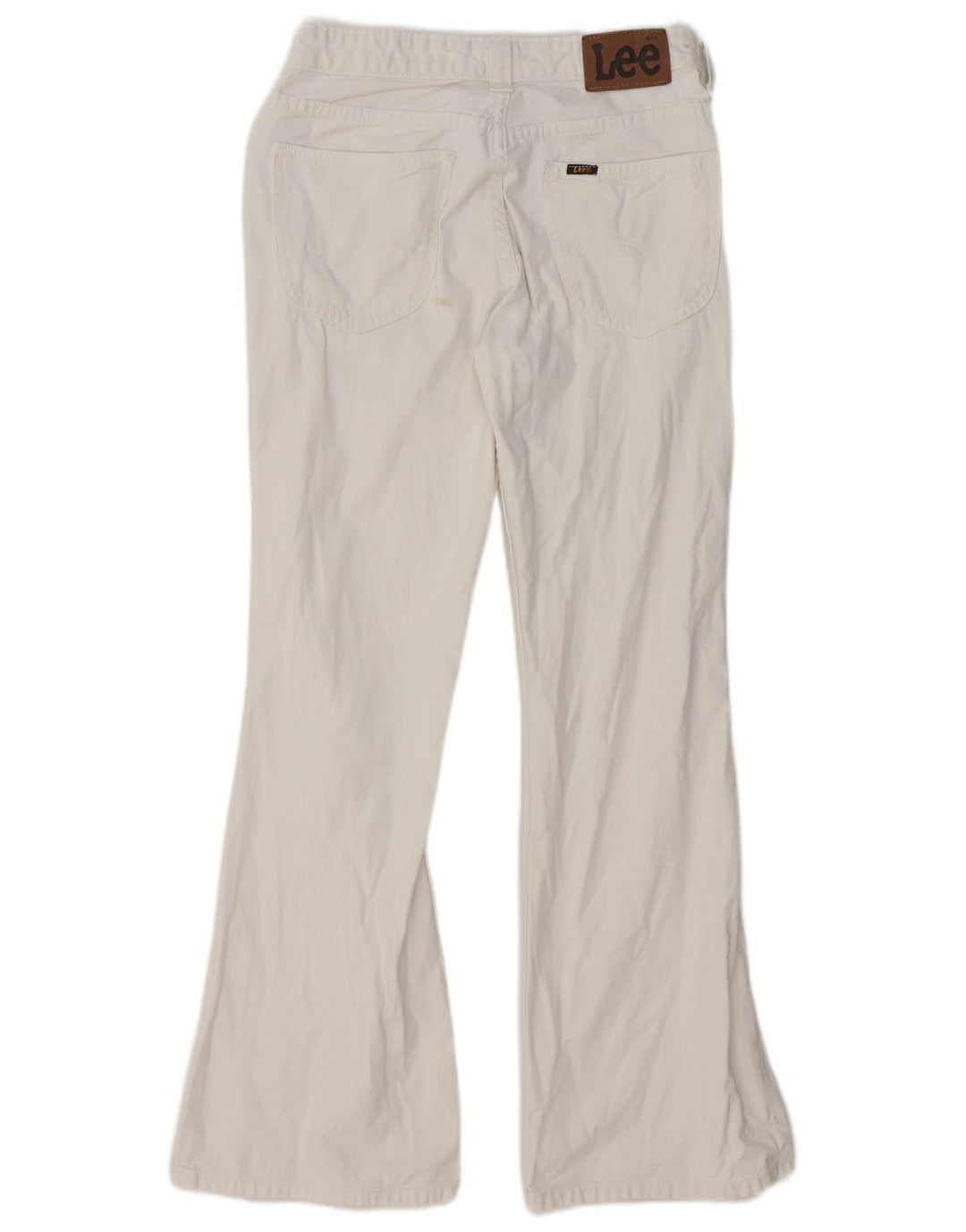 Lee Damen Schlagjeans US 12 Large W31 L29 Weiße Baumwolle