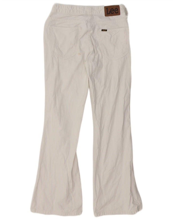 Lee Damen Schlagjeans US 12 Large W31 L29 Weiße Baumwolle