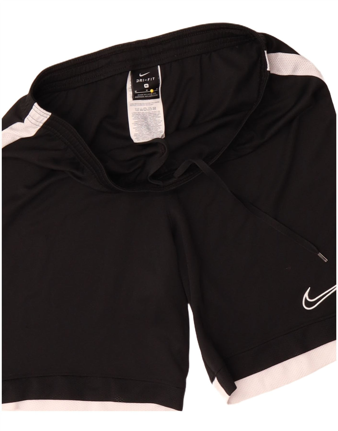 Nike Damen Dri Fit Sport Shorts UK 14 Mittelschwarzes Colourblock-Polyester