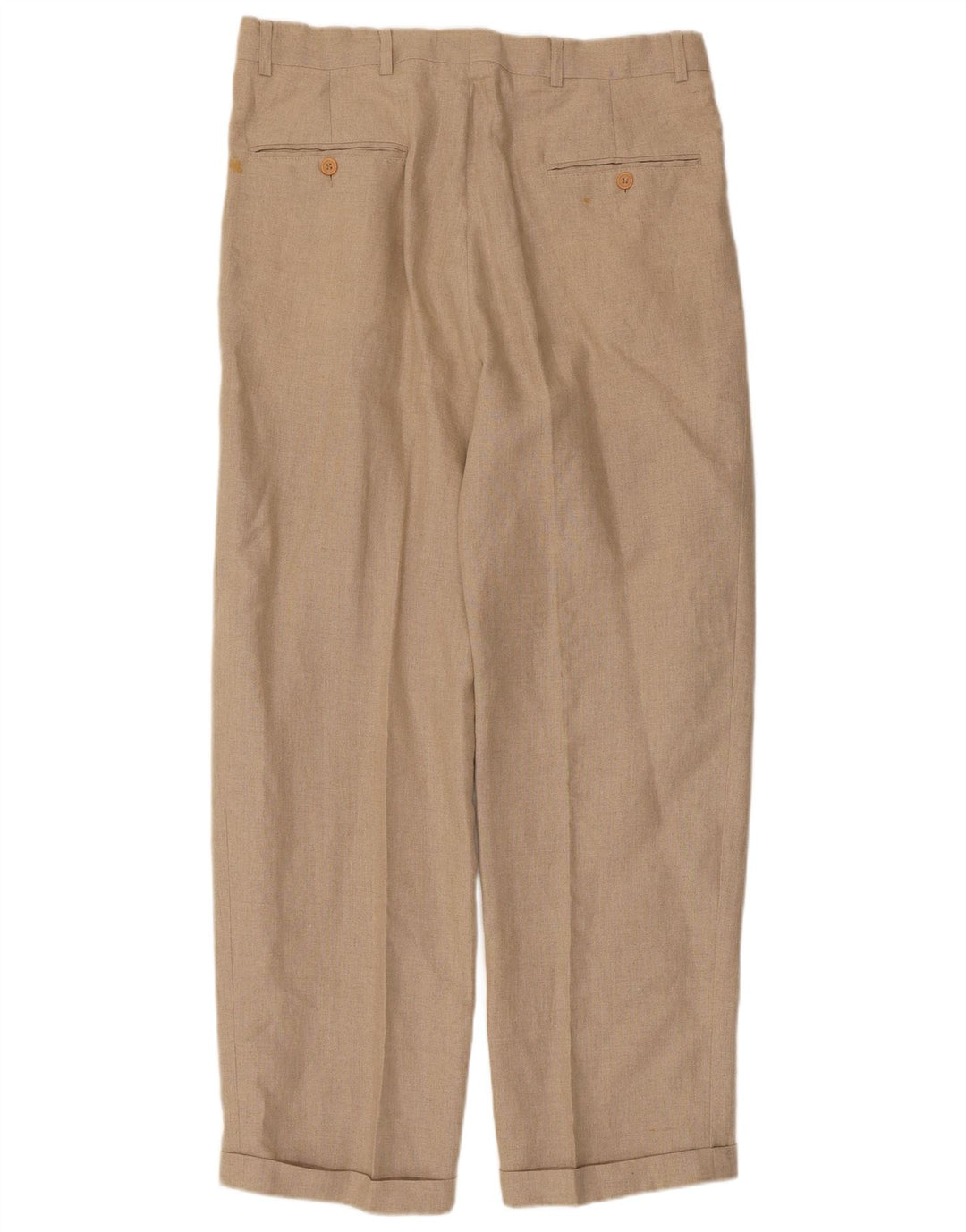 Wampum Mens Pegged Suit Hose IT 50 Large W34 L30 Beige Linen