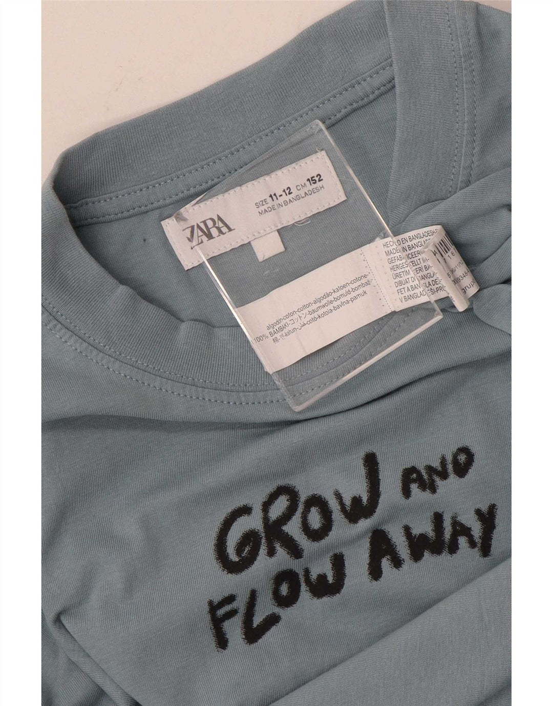 Zara Langarmshirt mit Grafik für Jungen, 11–12 Jahre, blaue Baumwolle