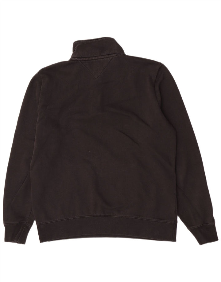 Tommy Hilfiger Herren-Sweatshirt mit grafischem Reißverschluss, mittlerer schwarzer Baumwolle