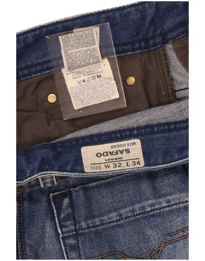 DIESEL Damen Safado Distressed Straight Jeans W32 L34 Blaue Baumwolle