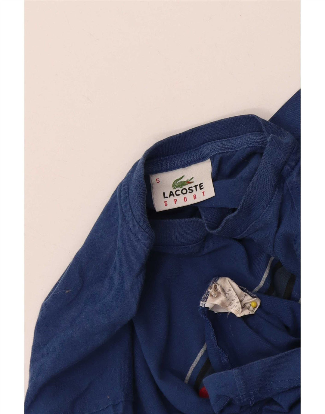 Lacoste Herren-T-Shirt mit Grafik, Größe 5, groß, aus blauer Baumwolle
