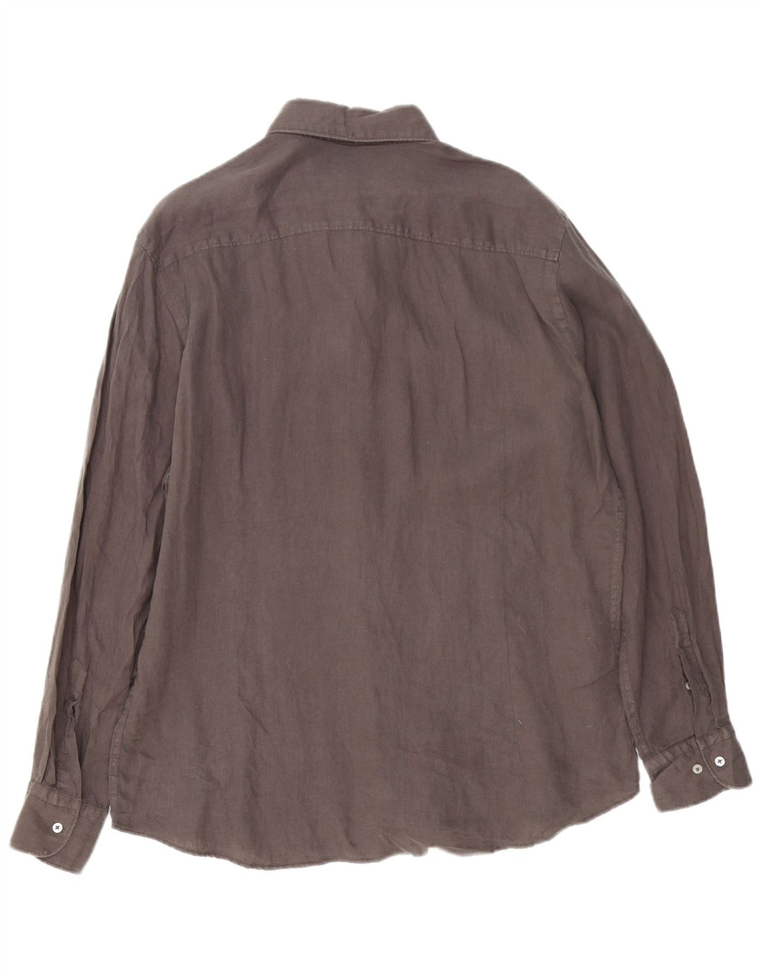 MASSIMO DUTTI Herrenhemd XL Graues Leinen