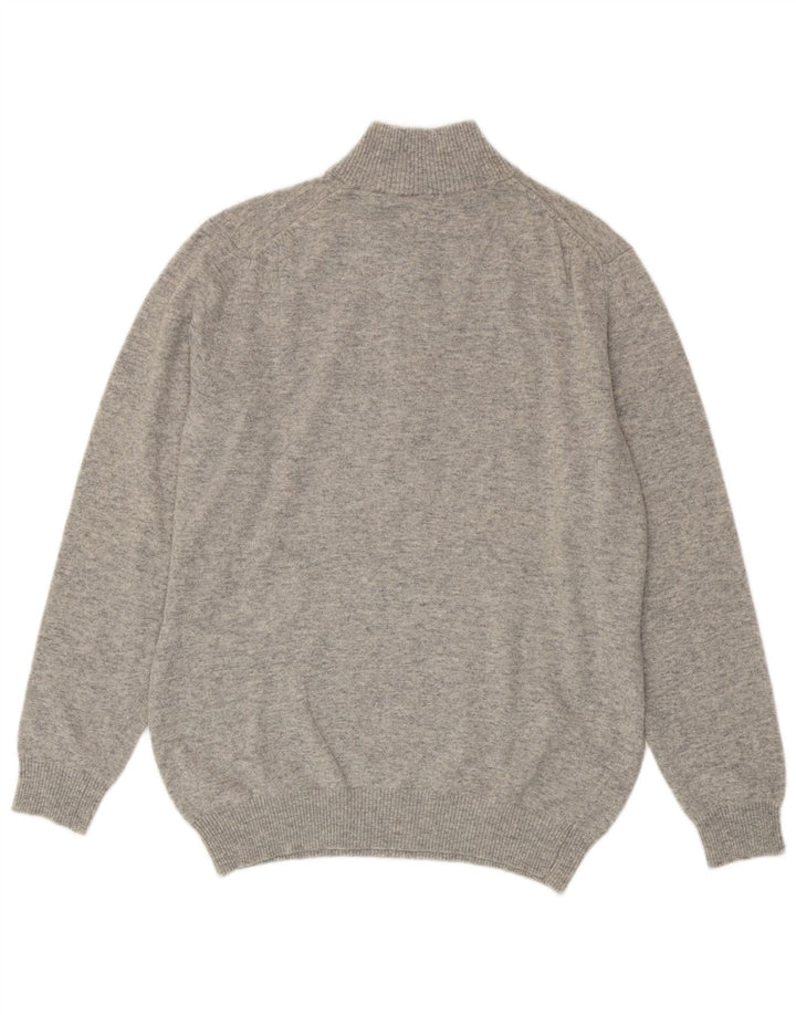 MARLBORO CLASSICS Herren-Pullover mit Reißverschluss am Hals, 2XL, graue Wolle