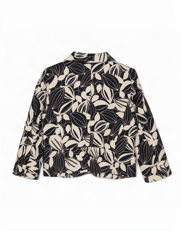 Marks & Spencer Damen-Blazerjacke mit 3/4-Ärmeln, UK 14, mittelweiß, geblümt