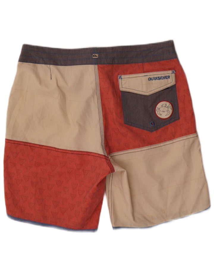 Quiksilver Herren-Badeshorts aus mittelrotem Colourblock-Polyester