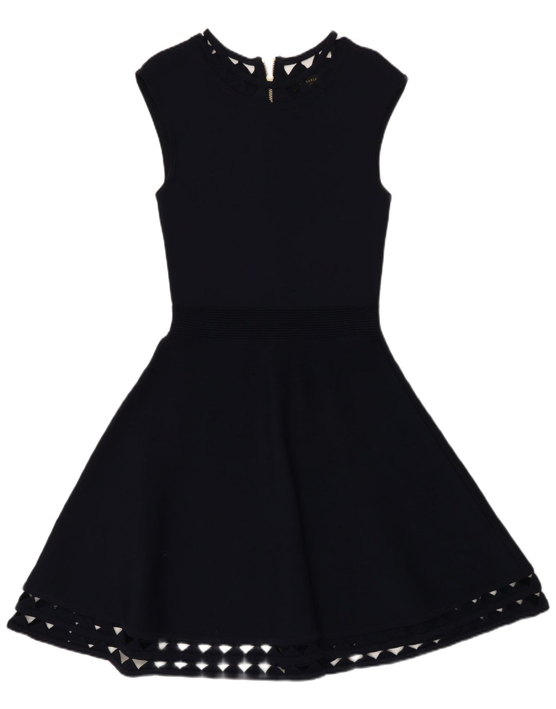 Ted Baker Damen Slim Fit A-Linien-Kleid Größe 2 Small Marineblaue Viskose