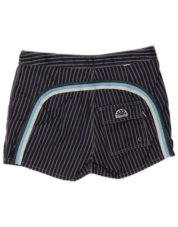 Sundek Herren-Badeshorts, mittelgroß, marineblau, gestreift, Polyester
