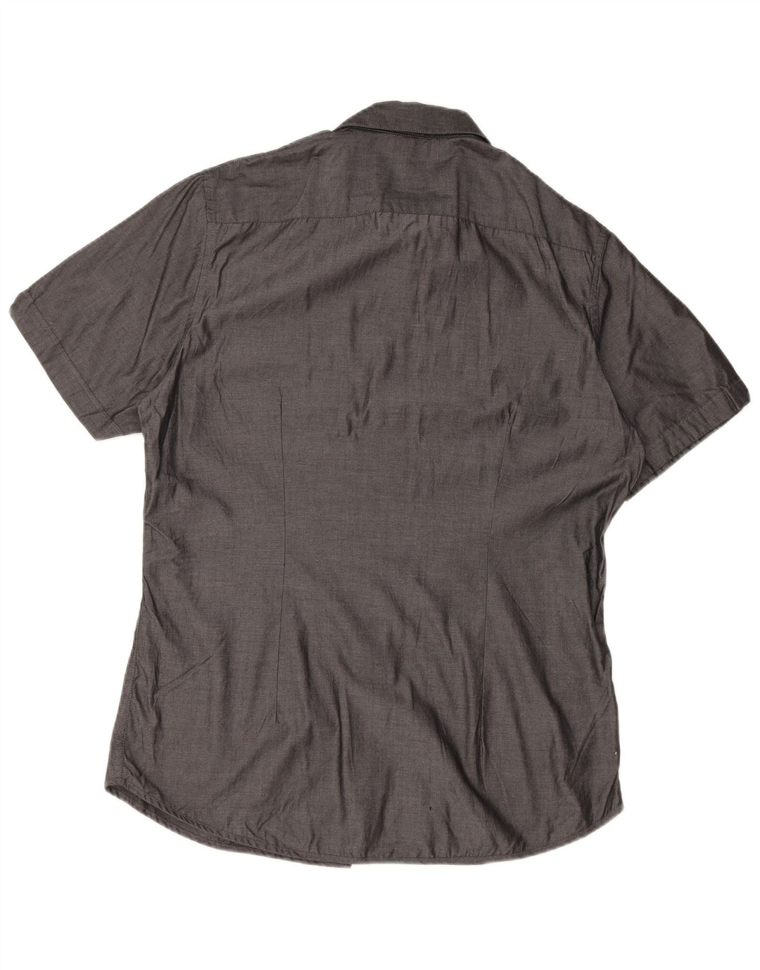 CALVIN KLEIN Herren Kurzarm Slim Fit Hemd Große graue Baumwolle