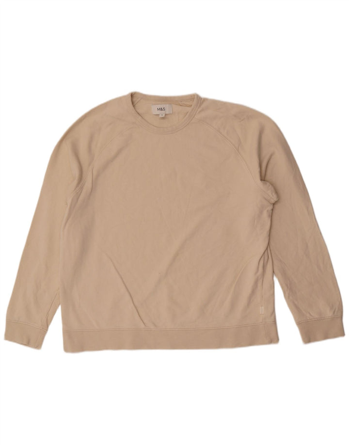 Marks & Spencer Herren Sweatshirt Pullover XL Beige Baumwolle